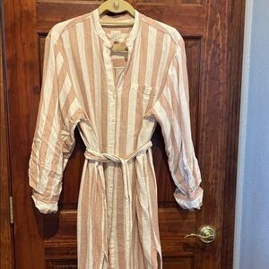 A New Day Striped Mini Dress in Pink and White